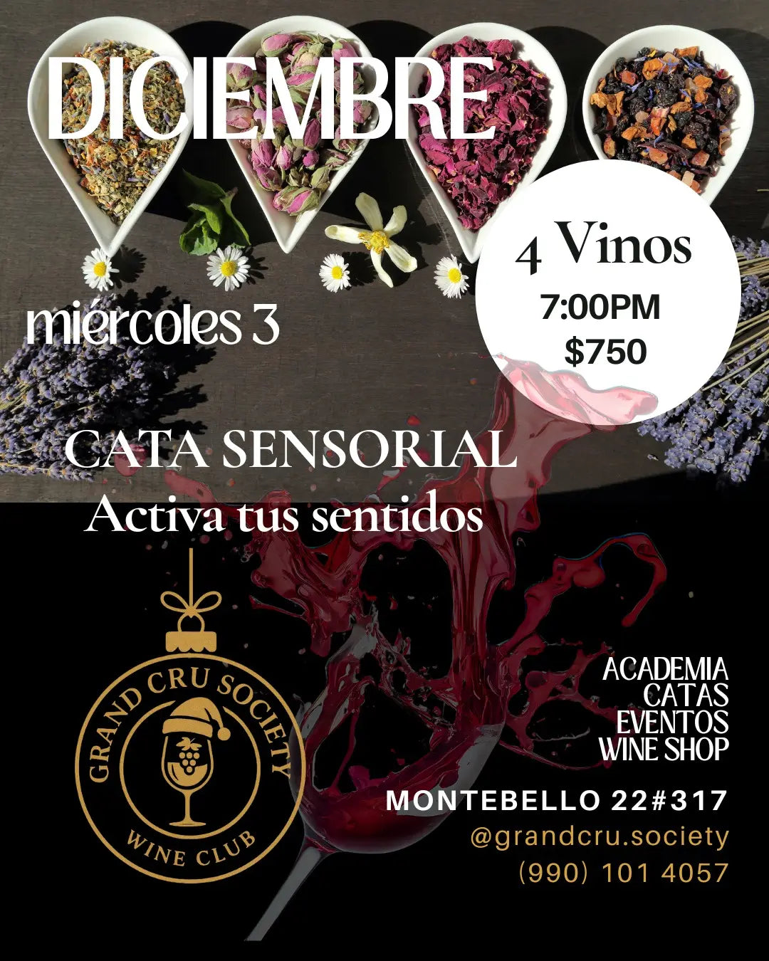 Cata Miércoles 3 diciembre 2025 – Viaje a los Aromas Primarios